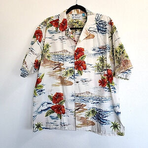 Tori Richard Uniforms Mens XL Hawaiian Shirt Aloha Cruise Travel Agent Beach